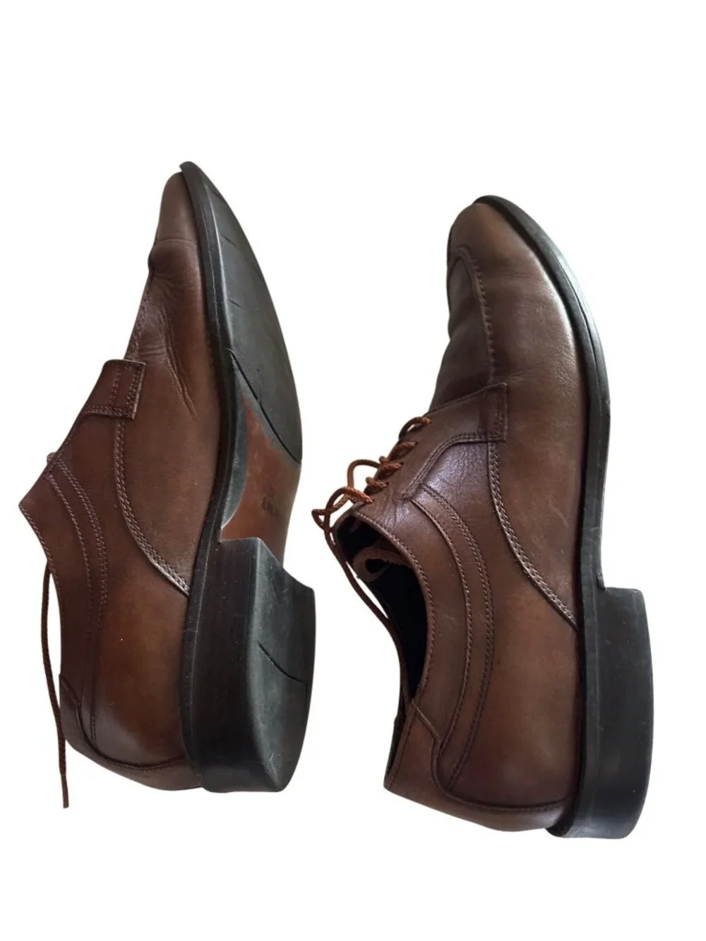 Johnston & Murphy Mens Brown Leather Oxford Shoes 11.5 M Made In India